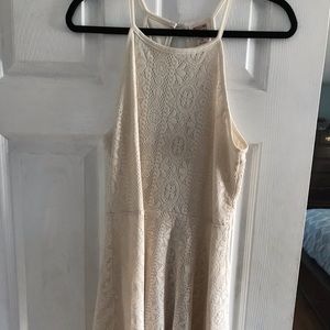 Cream Lace Halter Dress